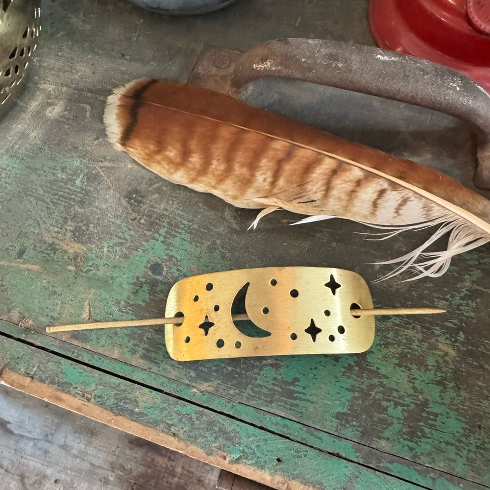 Gold Moon and Stars Hair Clip